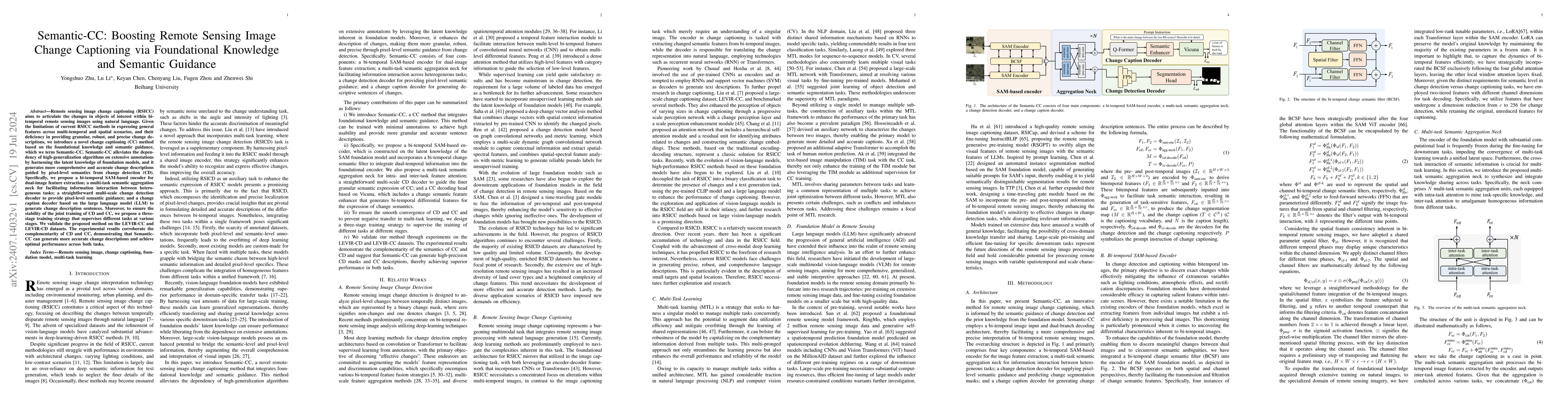 Thumbnail for Semantic-CC: Boosting Remote Sensing Image Change Captioning via
  Foundational Knowledge and Semantic Guidance