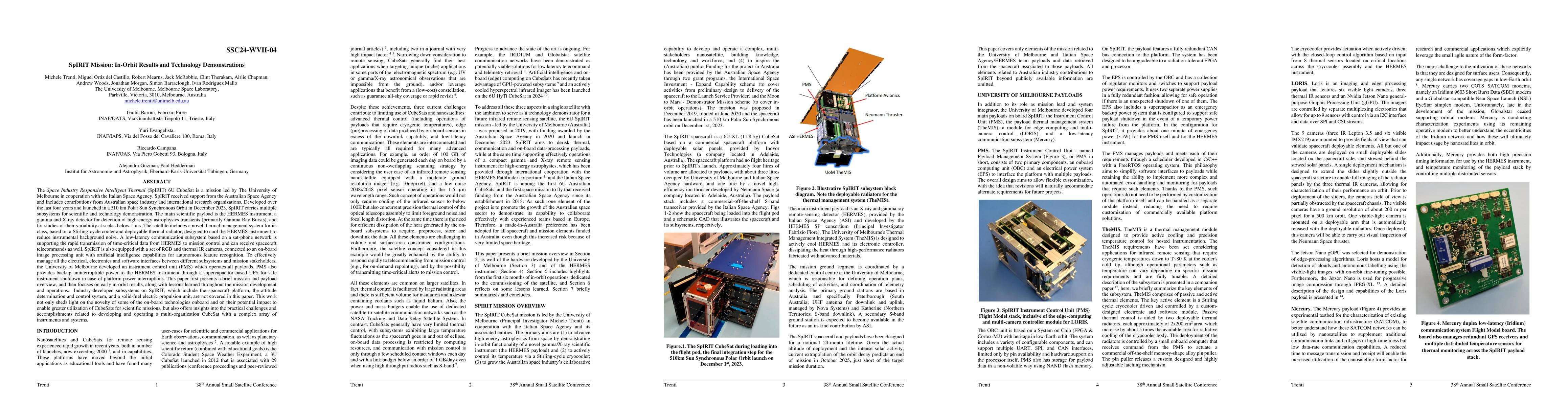 Thumbnail for SpIRIT Mission: In-Orbit Results and Technology Demonstrations