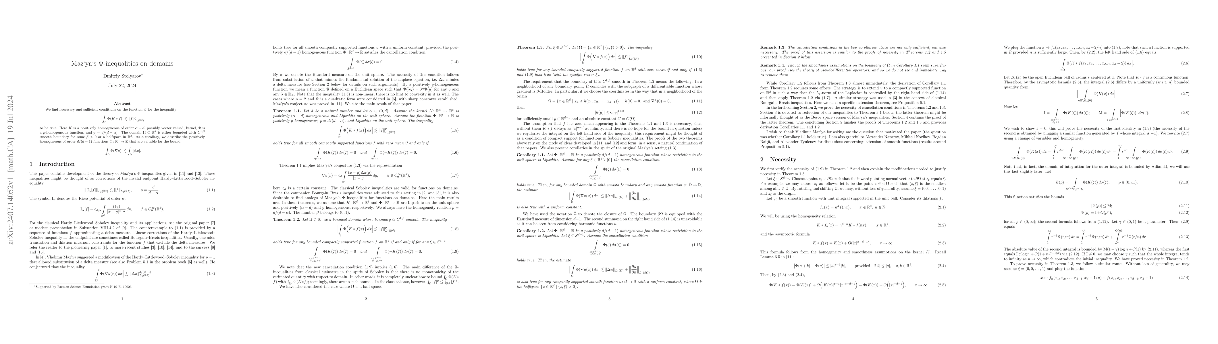 Thumbnail for Maz'ya's $Φ$-inequalities on domains