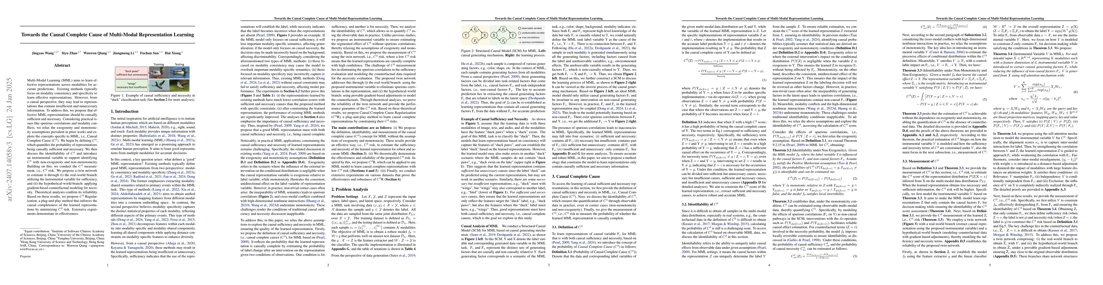 Thumbnail for On the Causal Sufficiency and Necessity of Multi-Modal Representation
  Learning