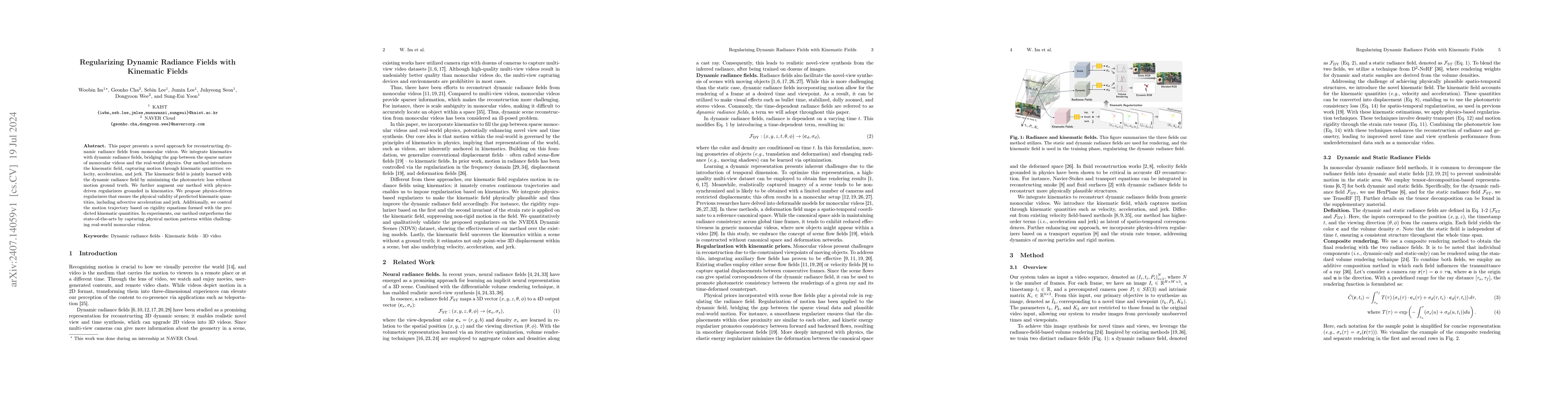 Thumbnail for Regularizing Dynamic Radiance Fields with Kinematic Fields