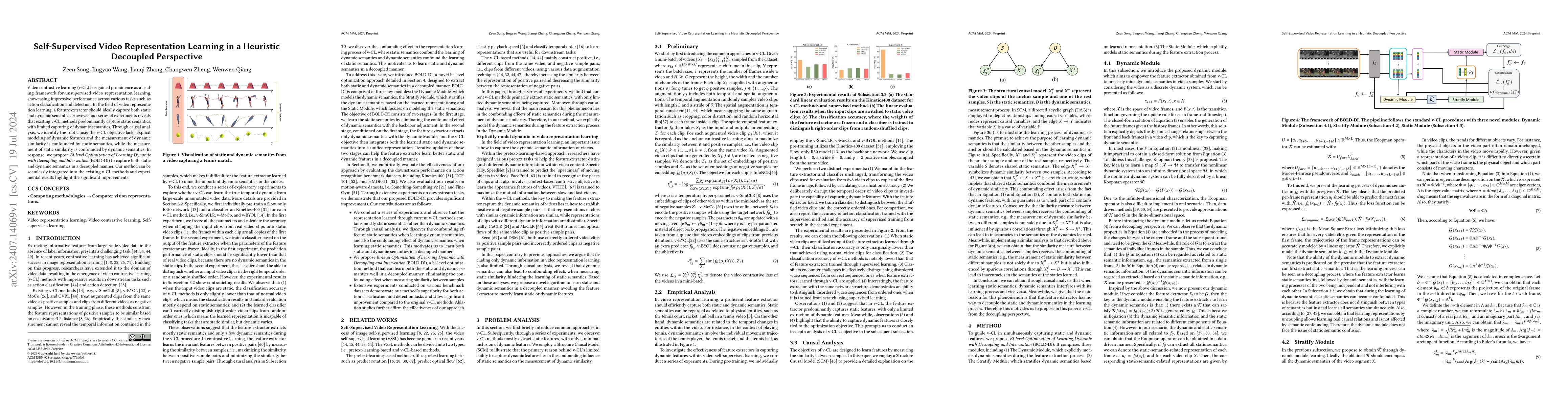 Thumbnail for Self-Supervised Video Representation Learning in a Heuristic Decoupled
  Perspective