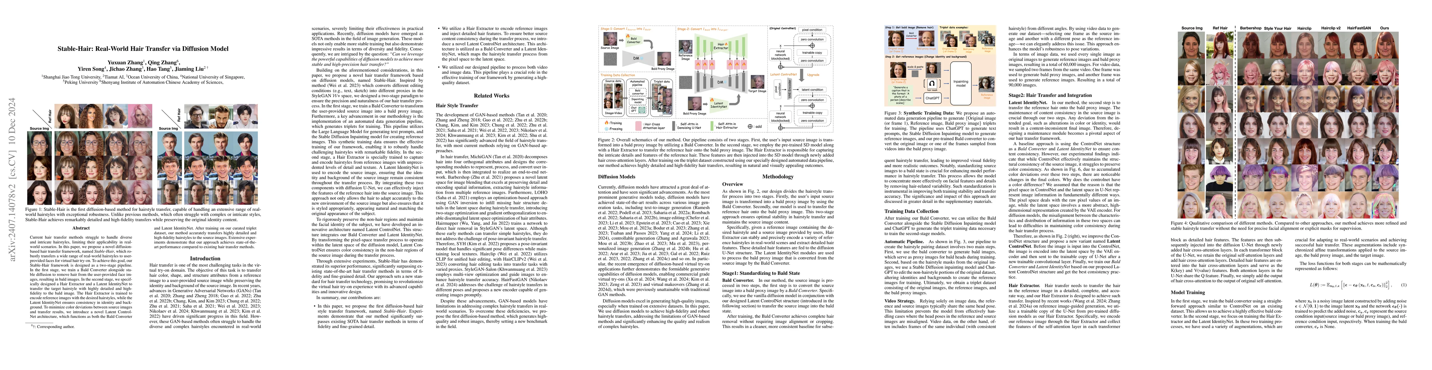 Thumbnail for Stable-Hair: Real-World Hair Transfer via Diffusion Model