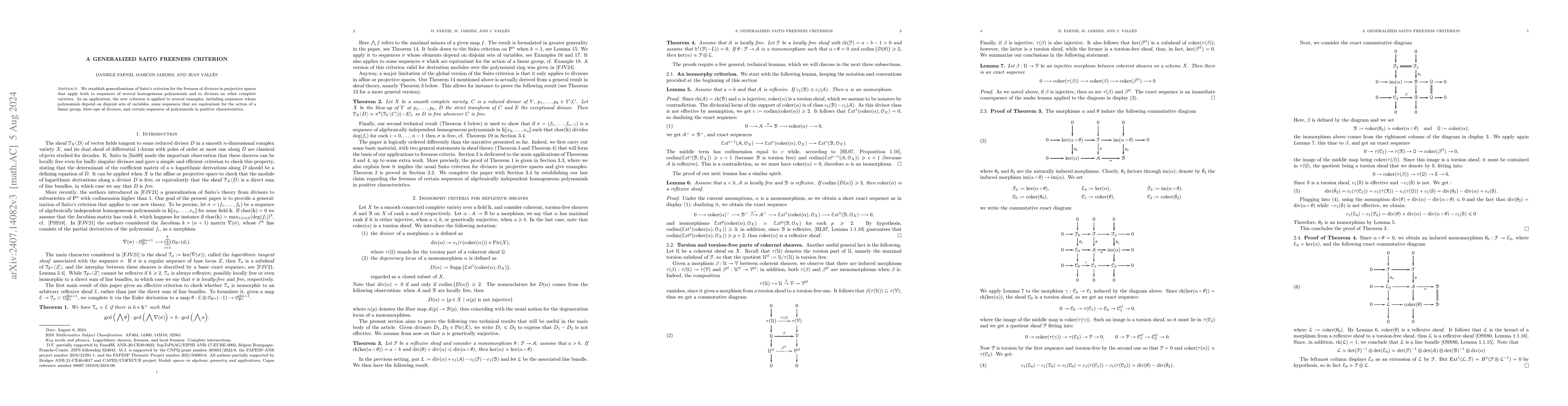 Thumbnail for A generalized Saito freeness criterion