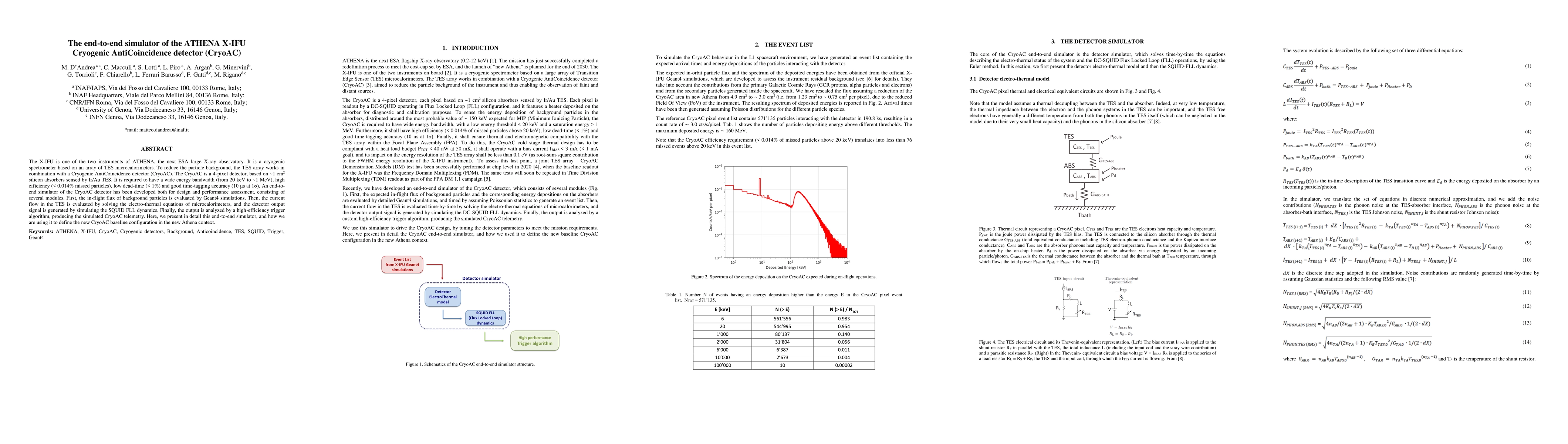 Thumbnail for The end-to-end simulator of the ATHENA X-IFU Cryogenic AntiCoincidence
  detector (CryoAC)