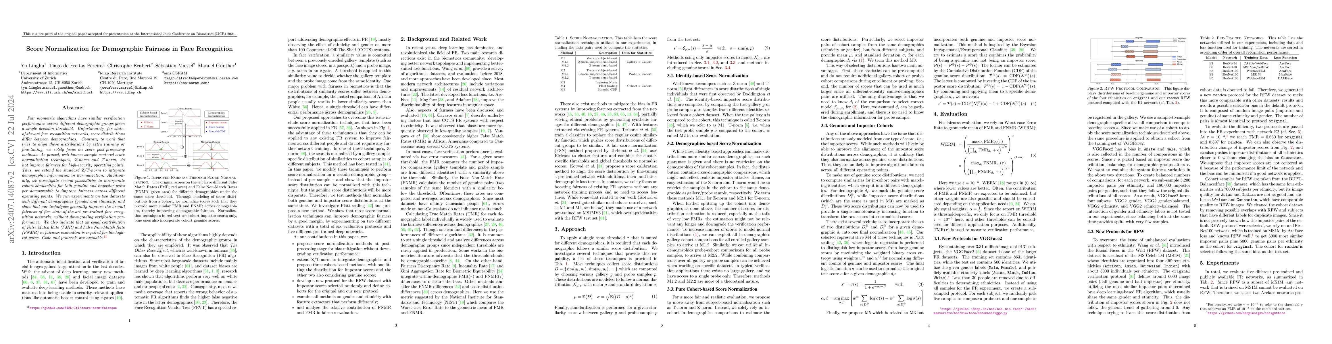 Thumbnail for Score Normalization for Demographic Fairness in Face Recognition