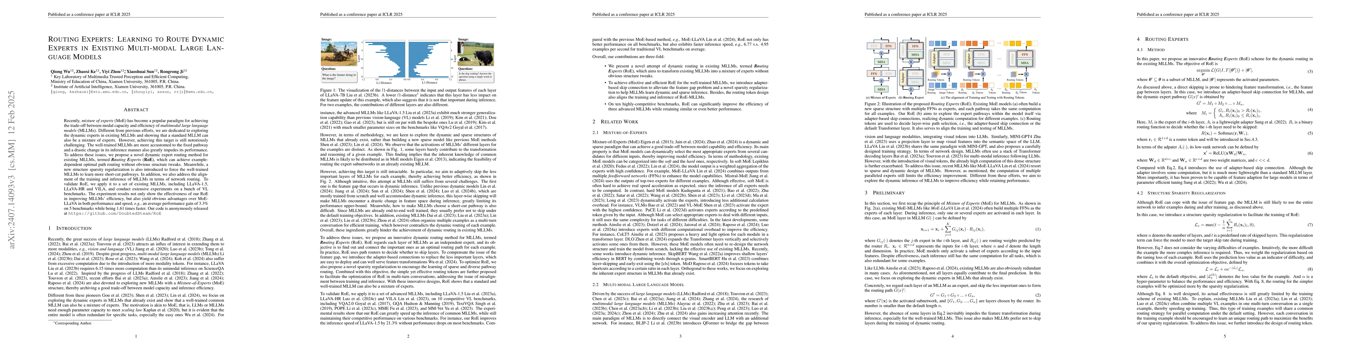 Thumbnail for Routing Experts: Learning to Route Dynamic Experts in Multi-modal Large
  Language Models