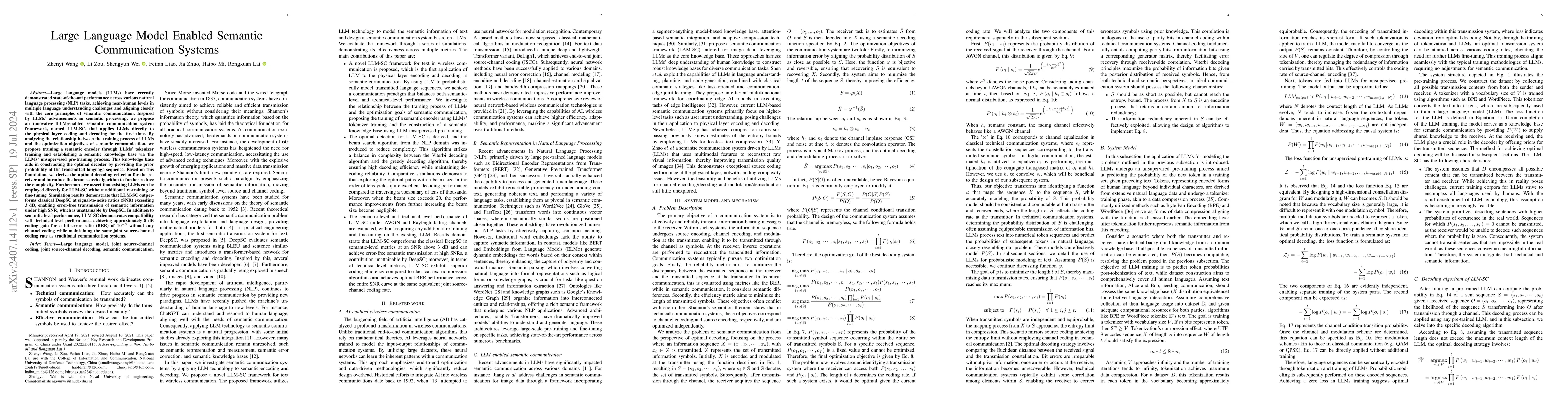 Thumbnail for Large Language Model Enabled Semantic Communication Systems