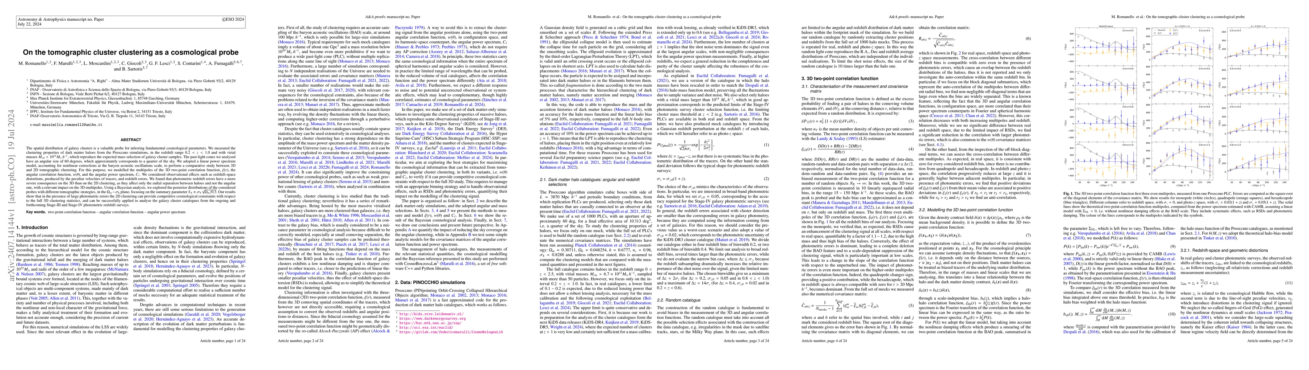 Thumbnail for On the tomographic cluster clustering as a cosmological probe
