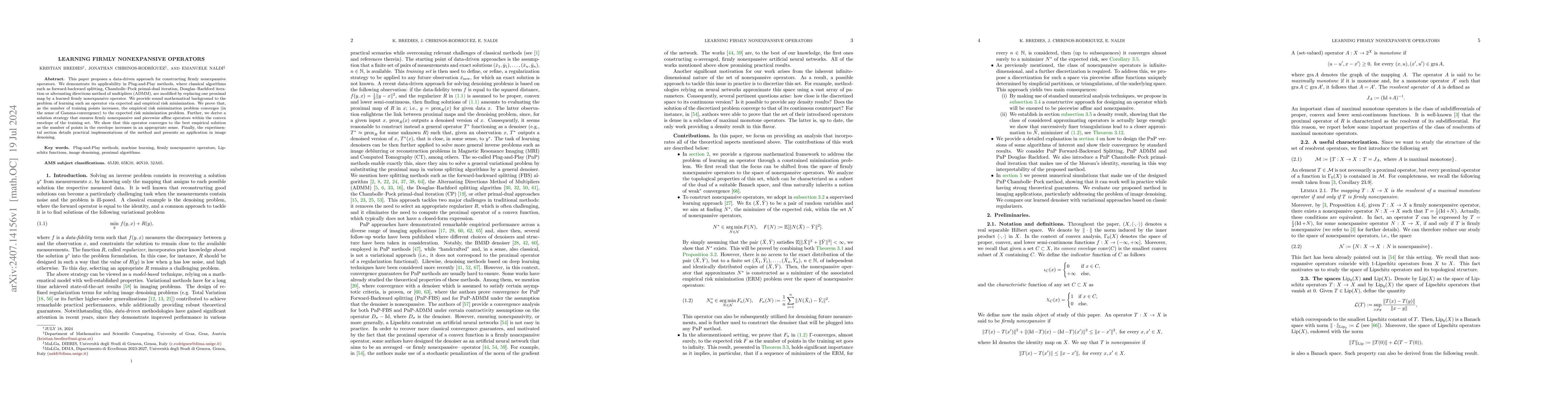 Thumbnail for Learning Firmly Nonexpansive Operators