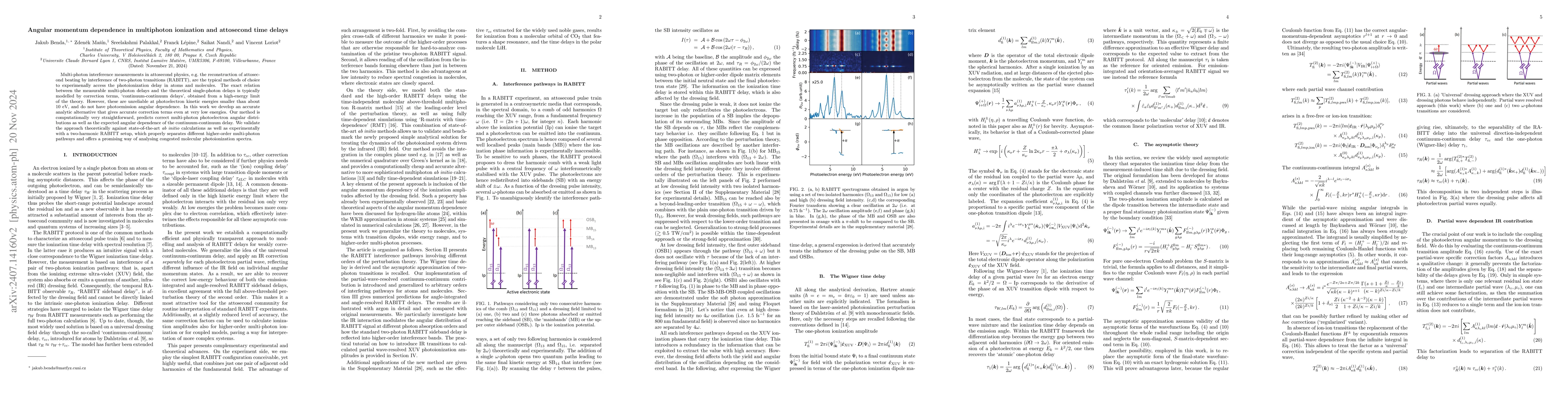 Thumbnail for Angular momentum dependence in multiphoton ionization and attosecond
  time delays