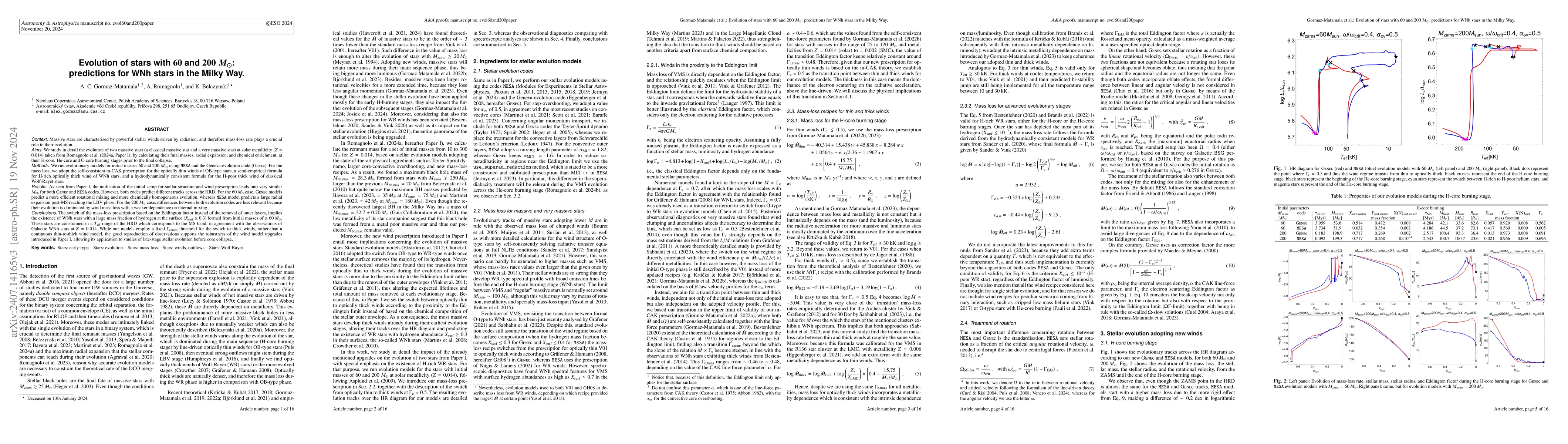 Thumbnail for Evolution of stars with 60 and 200 Msun: predictions for WNh stars in
  the Milky Way