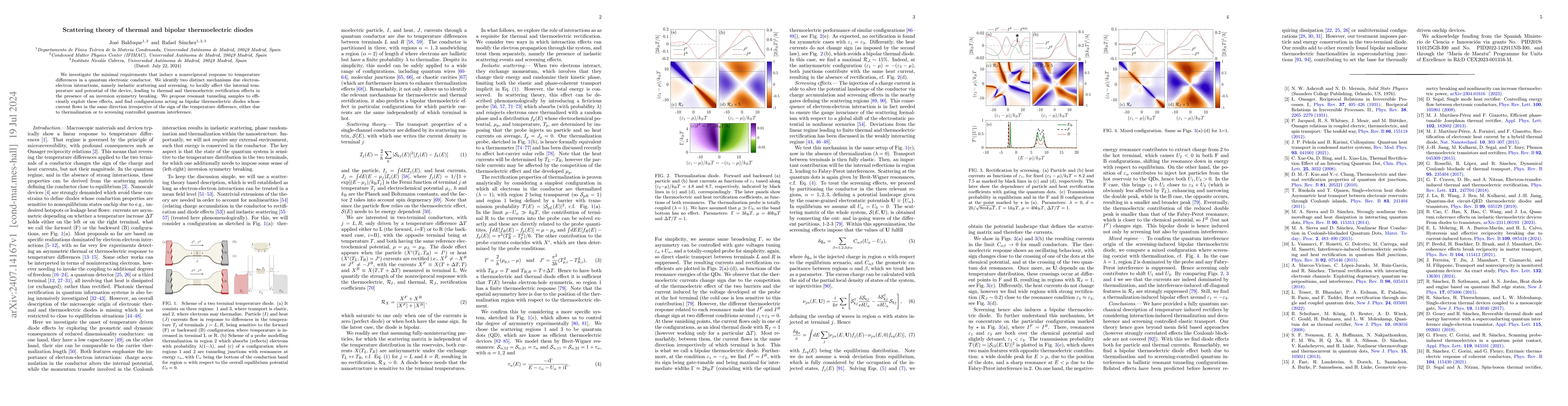 Thumbnail for Scattering theory of thermal and bipolar thermoelectric diodes