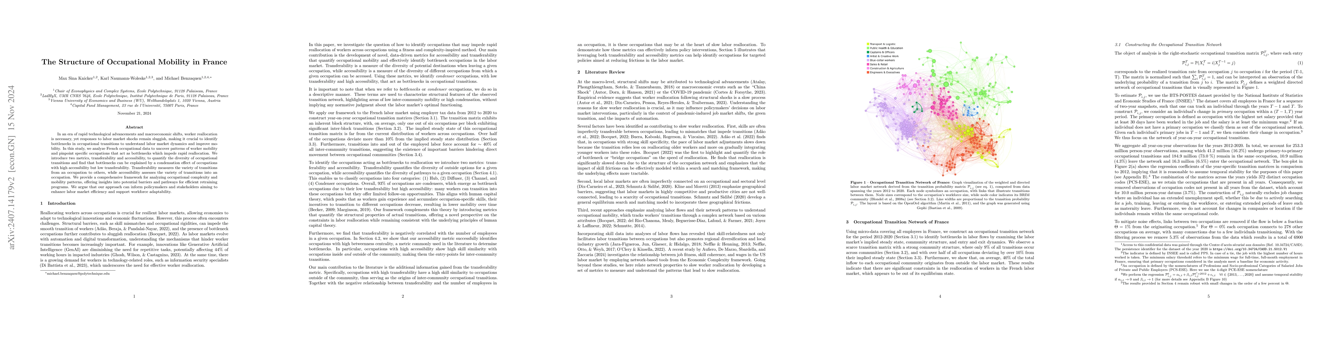 Thumbnail for The Structure of Occupational Mobility in France