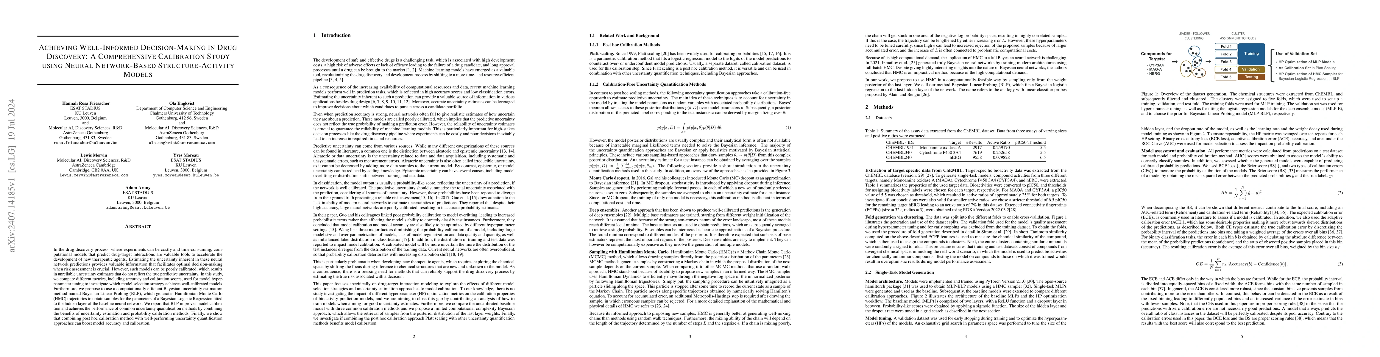Thumbnail for Achieving Well-Informed Decision-Making in Drug Discovery: A
  Comprehensive Calibration Study using Neural Network-Based Structure-Activity
  Models