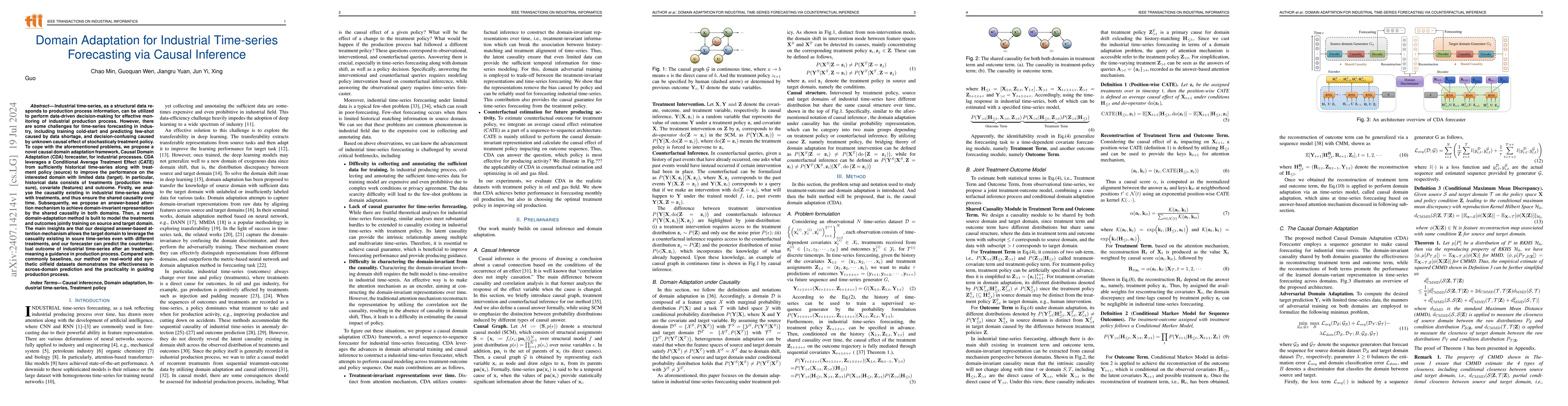 Thumbnail for Domain Adaptation for Industrial Time-series Forecasting via
  Counterfactual Inference