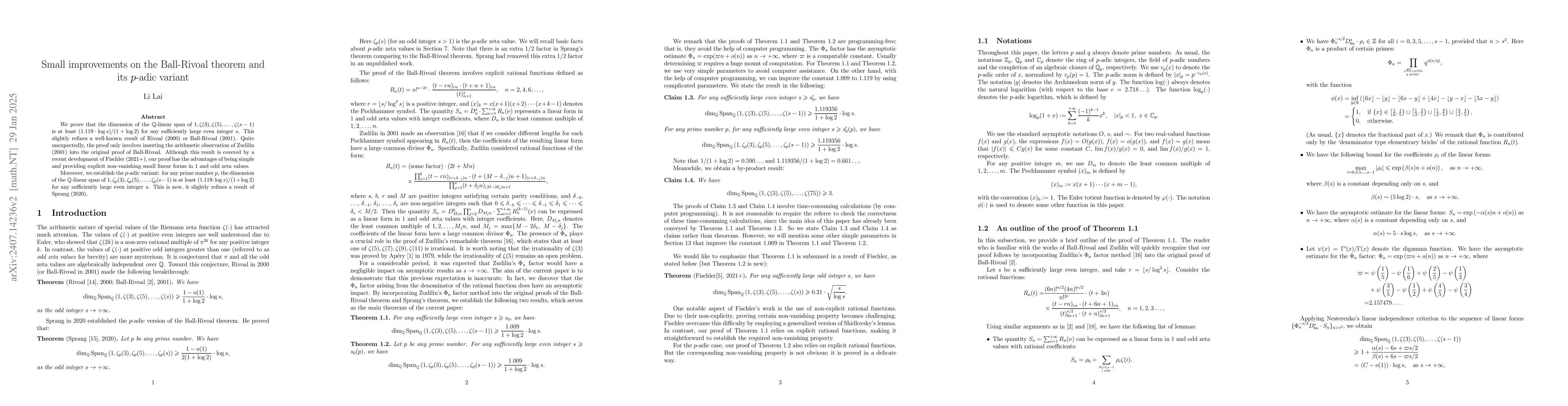 Thumbnail for A slight improvement on the Ball-Rivoal theorem