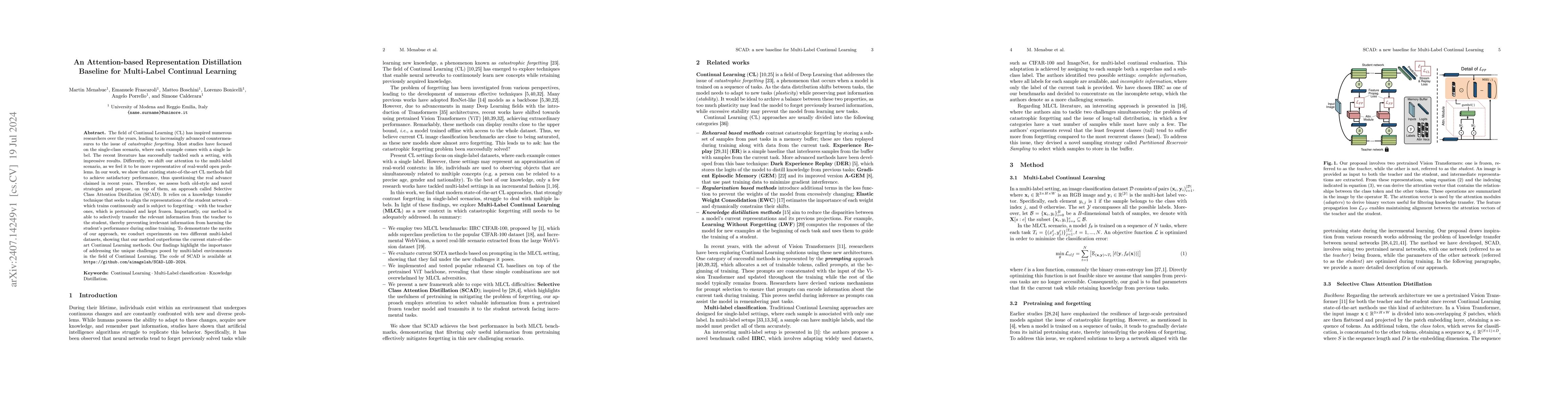 Thumbnail for An Attention-based Representation Distillation Baseline for Multi-Label
  Continual Learning