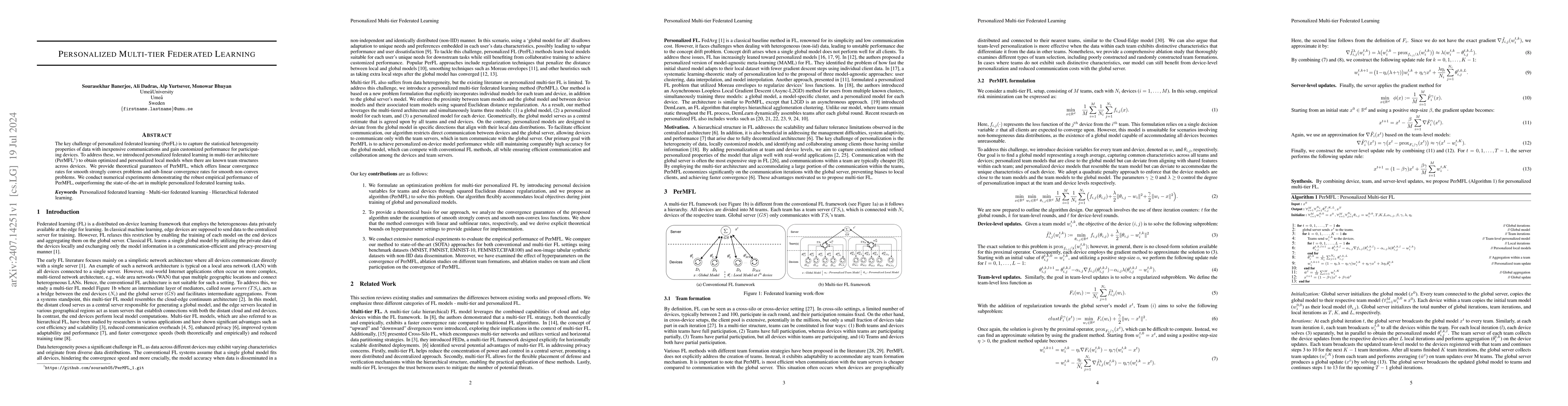 Thumbnail for Personalized Multi-tier Federated Learning