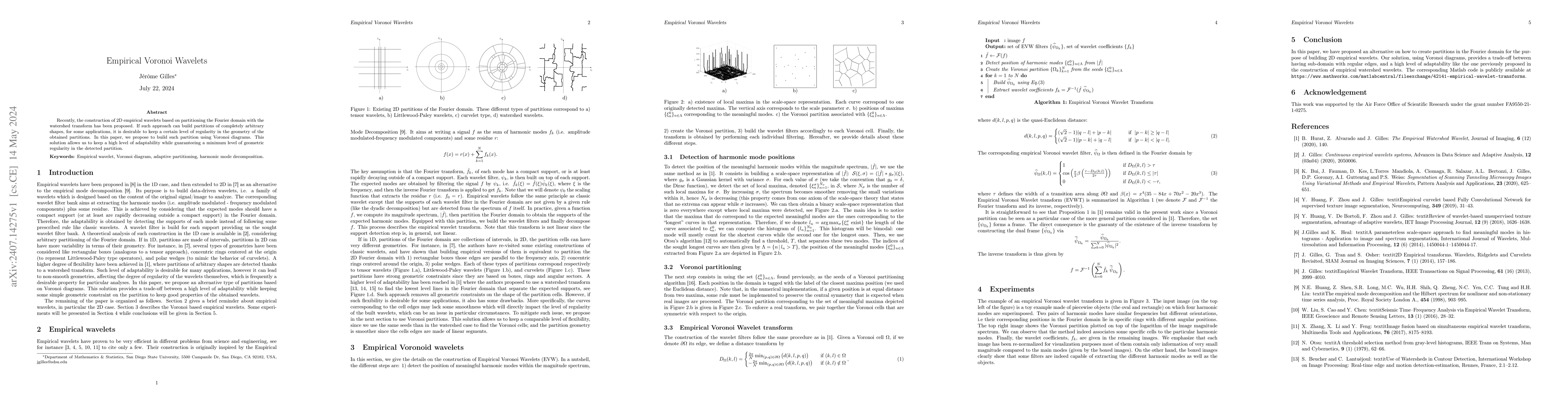Thumbnail for Empirical Voronoi Wavelets