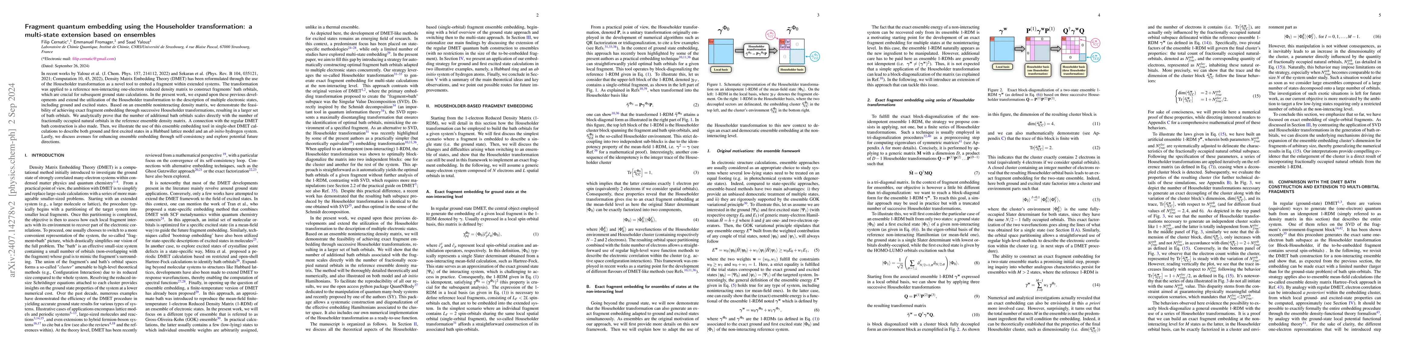 Thumbnail for Fragment quantum embedding using the Householder transformation: a
  multi-state extension based on ensembles