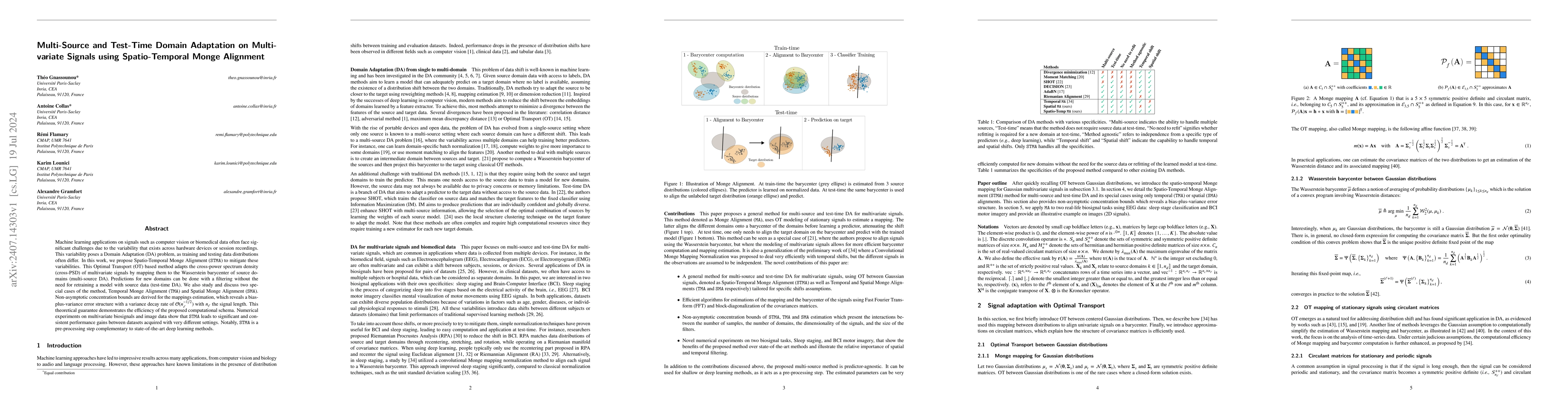 Thumbnail for Multi-Source and Test-Time Domain Adaptation on Multivariate Signals
  using Spatio-Temporal Monge Alignment