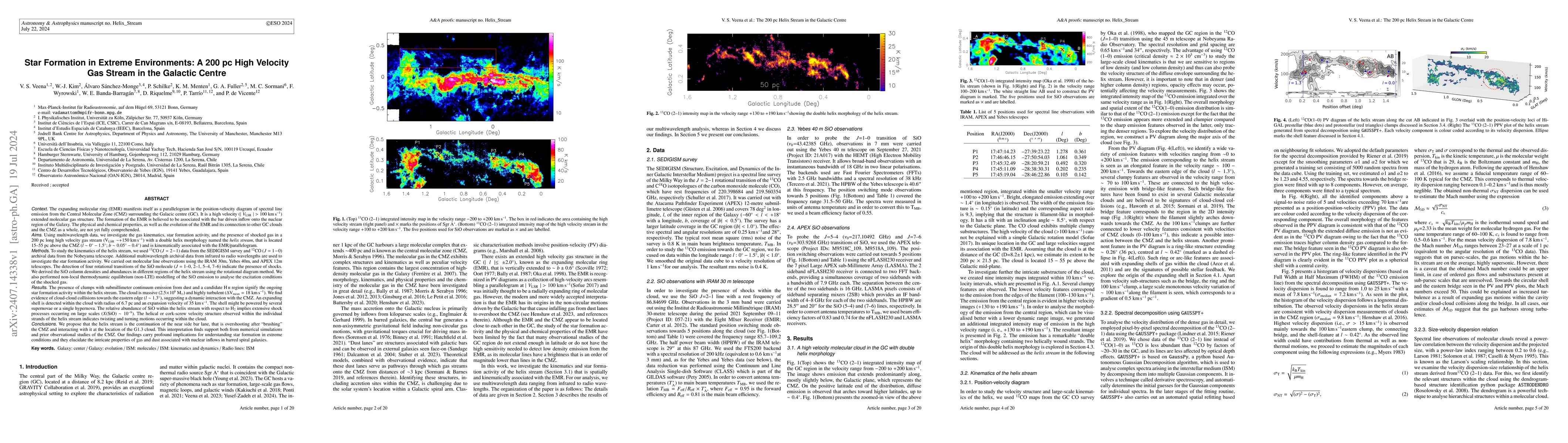 Thumbnail for Star Formation in Extreme Environments: A 200 pc High Velocity Gas
  Stream in the Galactic Centre