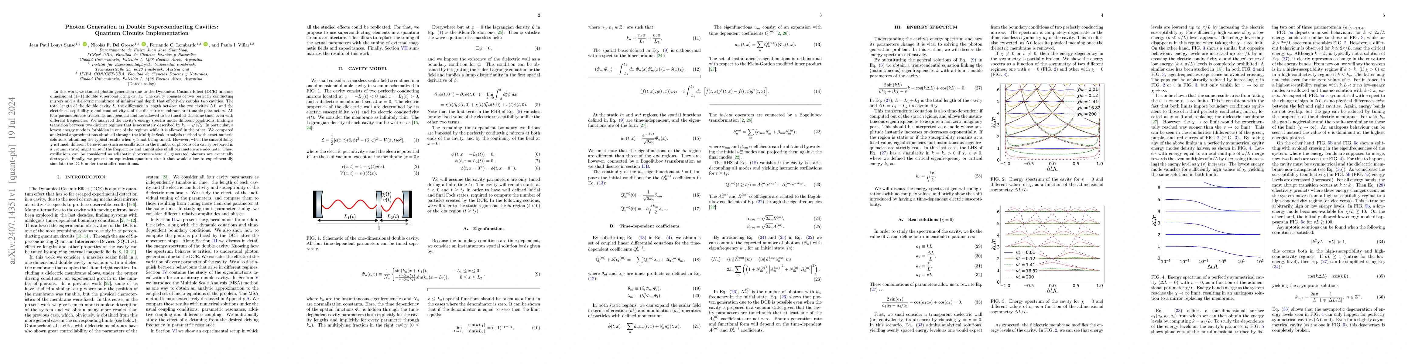 Thumbnail for Photon Generation in Double Superconducting Cavities: Quantum Circuits
  Implementation
