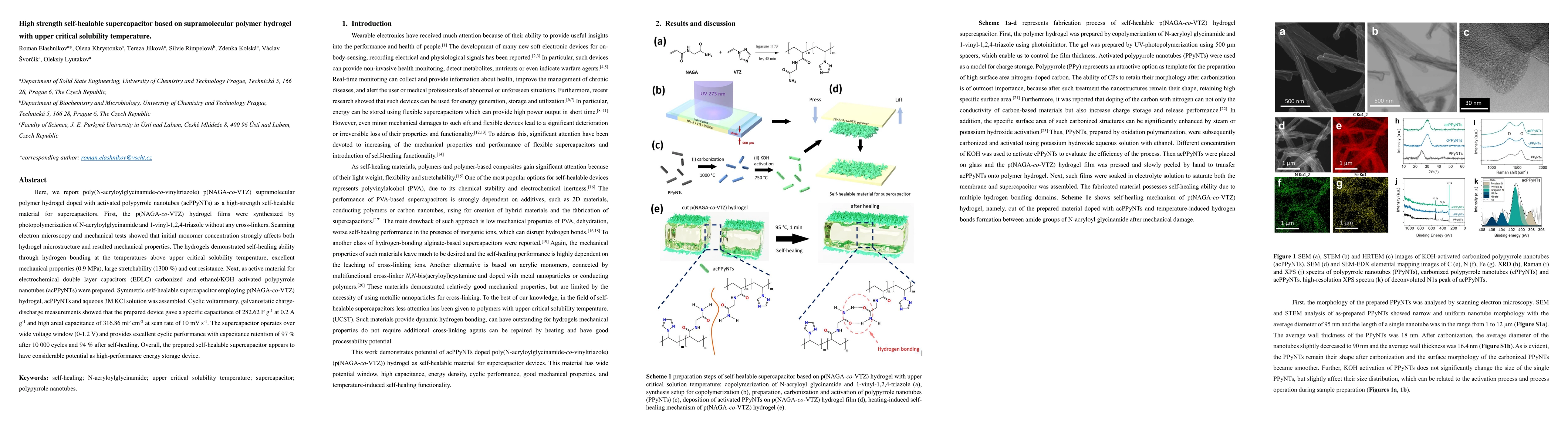 Thumbnail for High strength self-healable supercapacitor based on supramolecular
  polymer hydrogel with upper critical solubility temperature