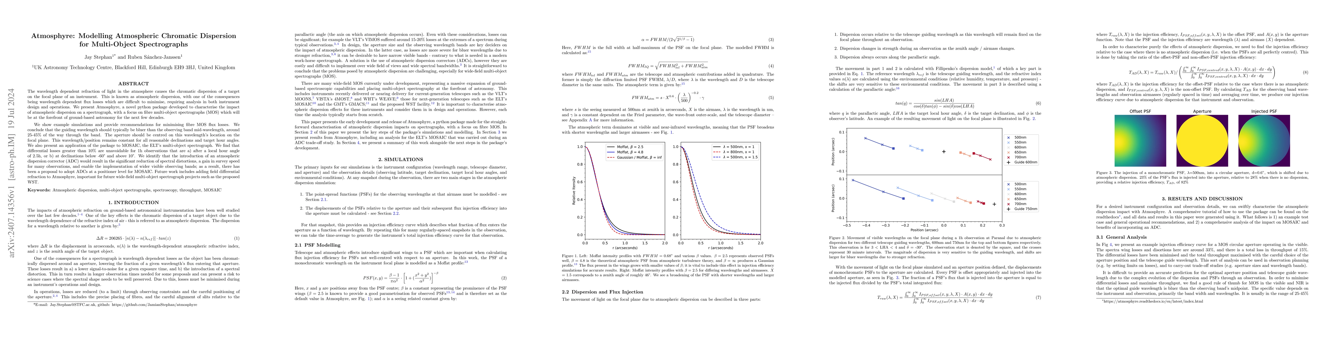 Thumbnail for Atmosphyre: Modelling Atmospheric Chromatic Dispersion for Multi-Object
  Spectrographs