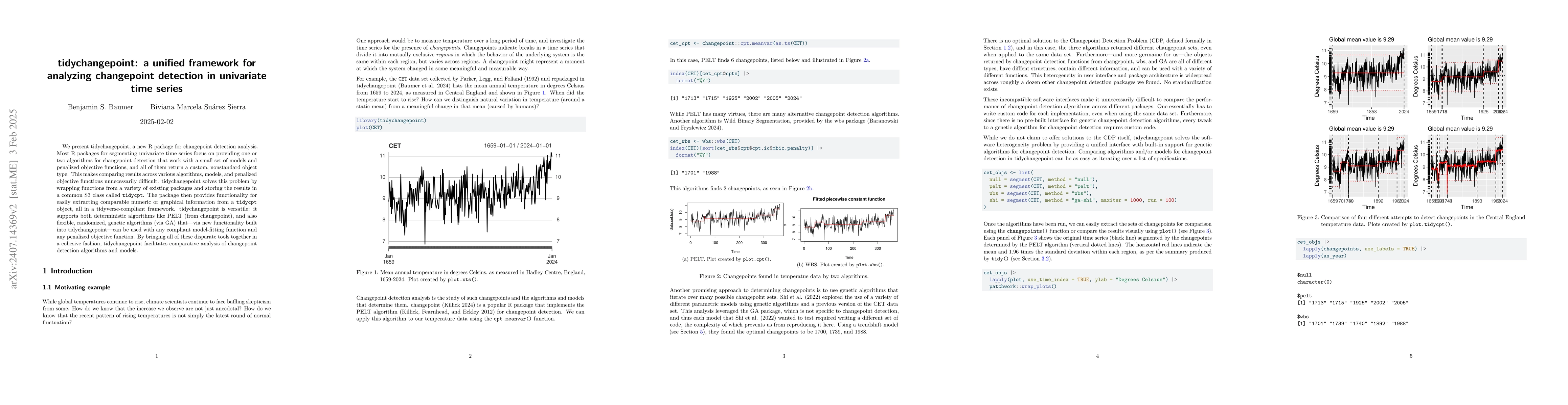 Thumbnail for tidychangepoint: a unified framework for analyzing changepoint detection
  in univariate time series
