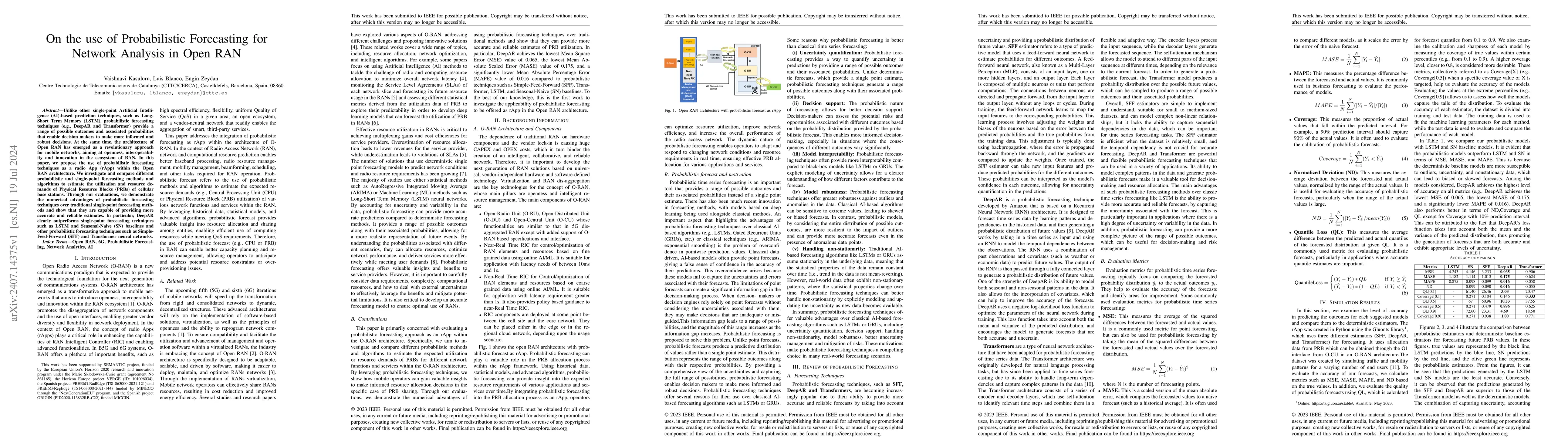 Thumbnail for On the use of Probabilistic Forecasting for Network Analysis in Open RAN