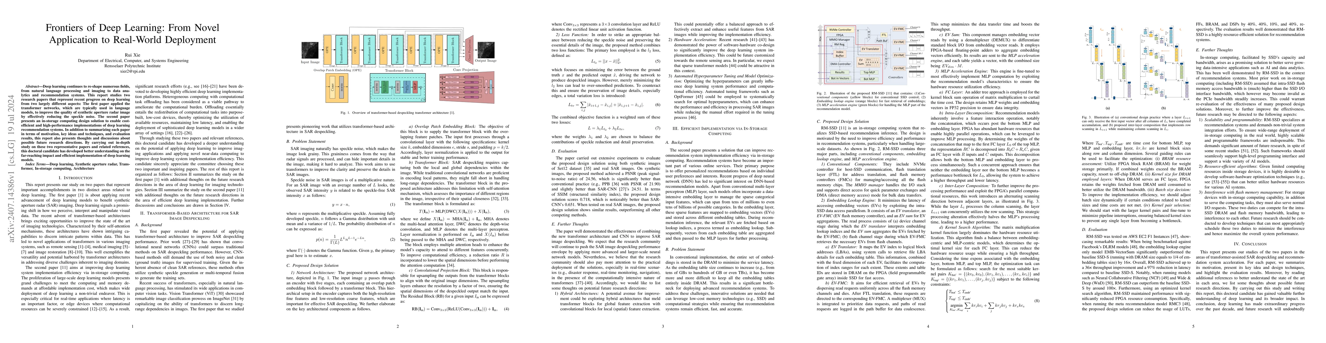 Thumbnail for Frontiers of Deep Learning: From Novel Application to Real-World
  Deployment