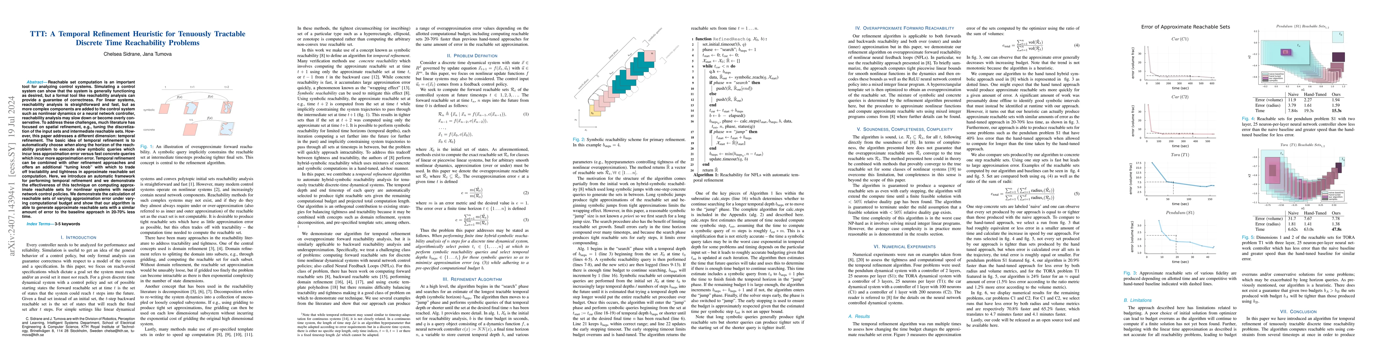 Thumbnail for TTT: A Temporal Refinement Heuristic for Tenuously Tractable Discrete
  Time Reachability Problems