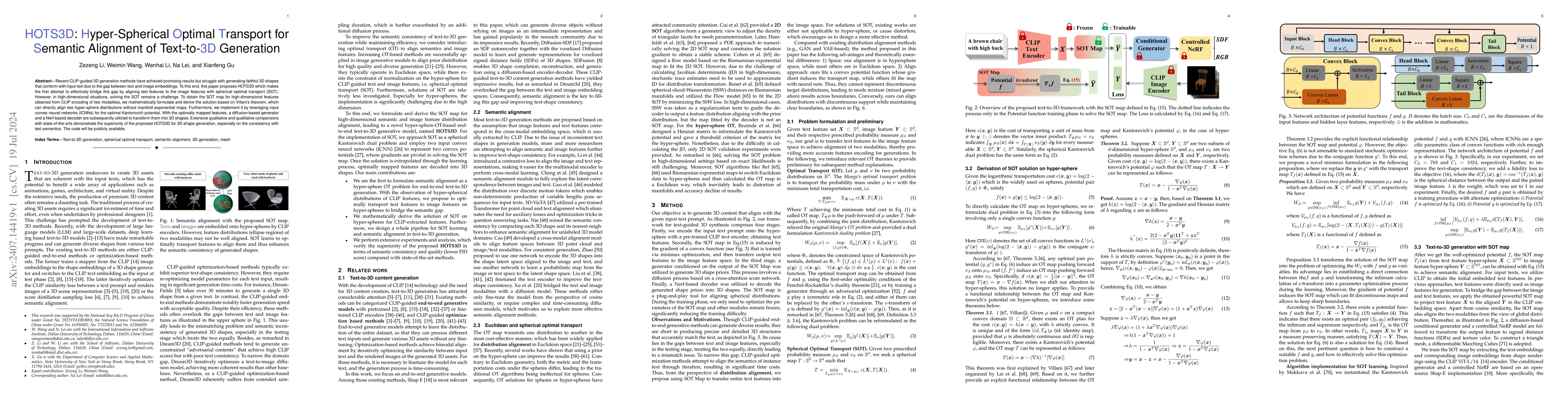 Thumbnail for HOTS3D: Hyper-Spherical Optimal Transport for Semantic Alignment of
  Text-to-3D Generation