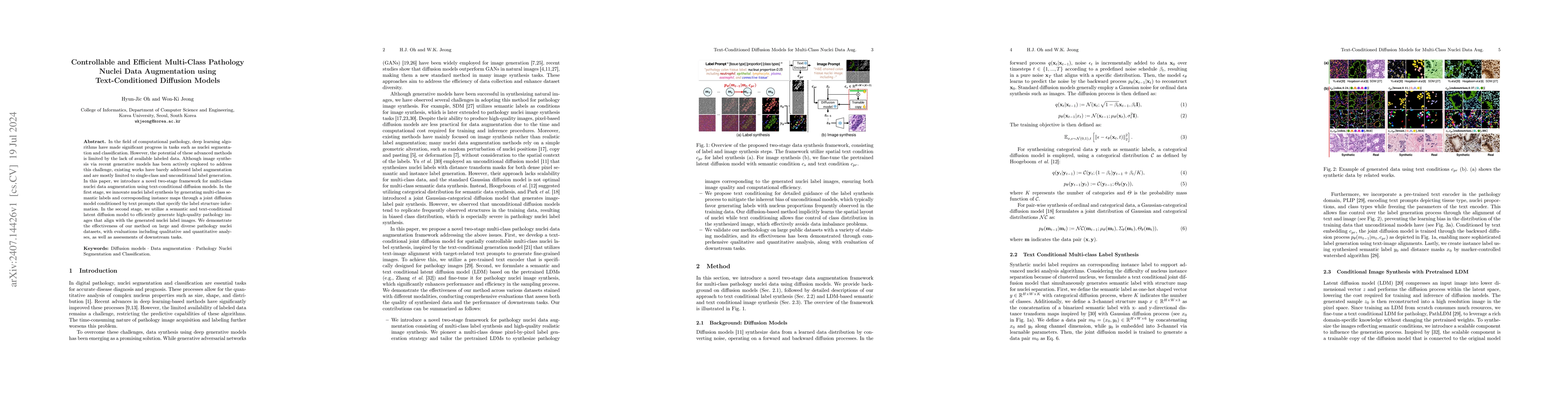 Thumbnail for Controllable and Efficient Multi-Class Pathology Nuclei Data
  Augmentation using Text-Conditioned Diffusion Models