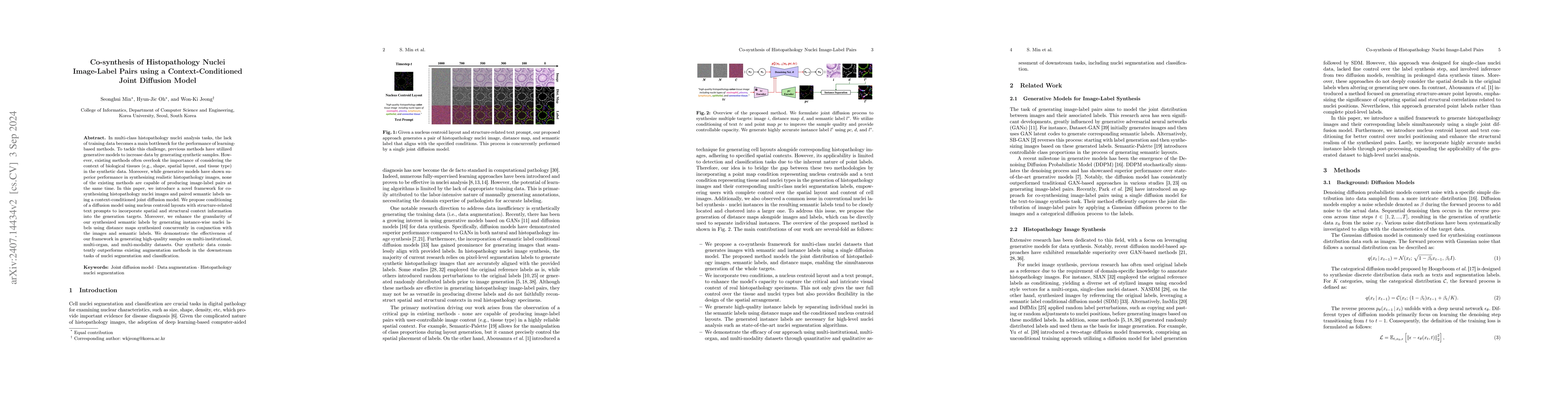 Thumbnail for Co-synthesis of Histopathology Nuclei Image-Label Pairs using a
  Context-Conditioned Joint Diffusion Model