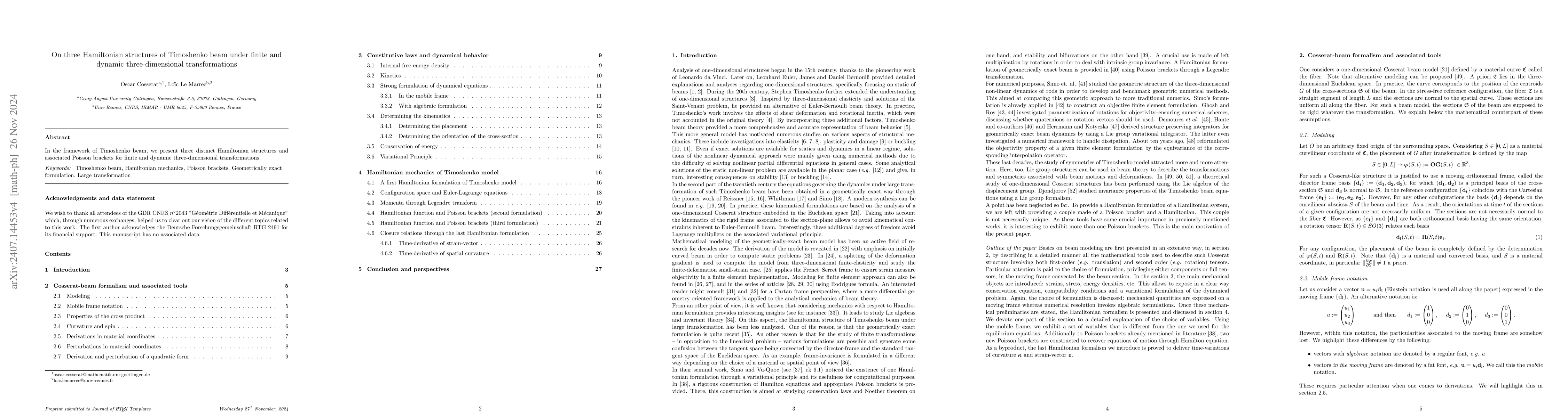 Thumbnail for Various Hamiltonian structures of Timoshenko beam under finite and
  dynamic three-dimensional transformations