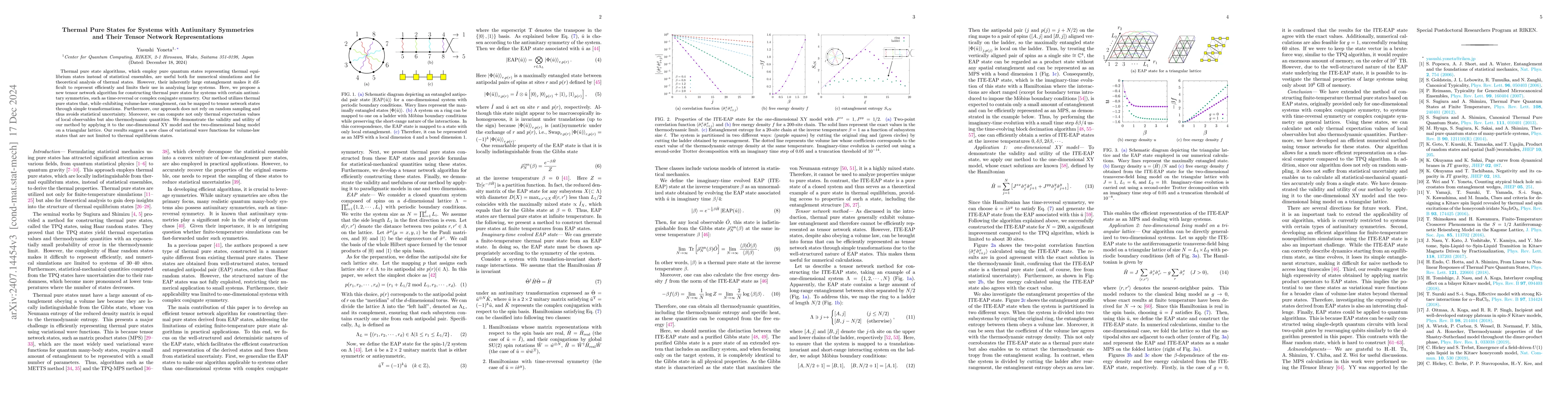 Thumbnail for Thermal Pure States for Systems with Antiunitary Symmetries and Their
  Tensor Network Representations