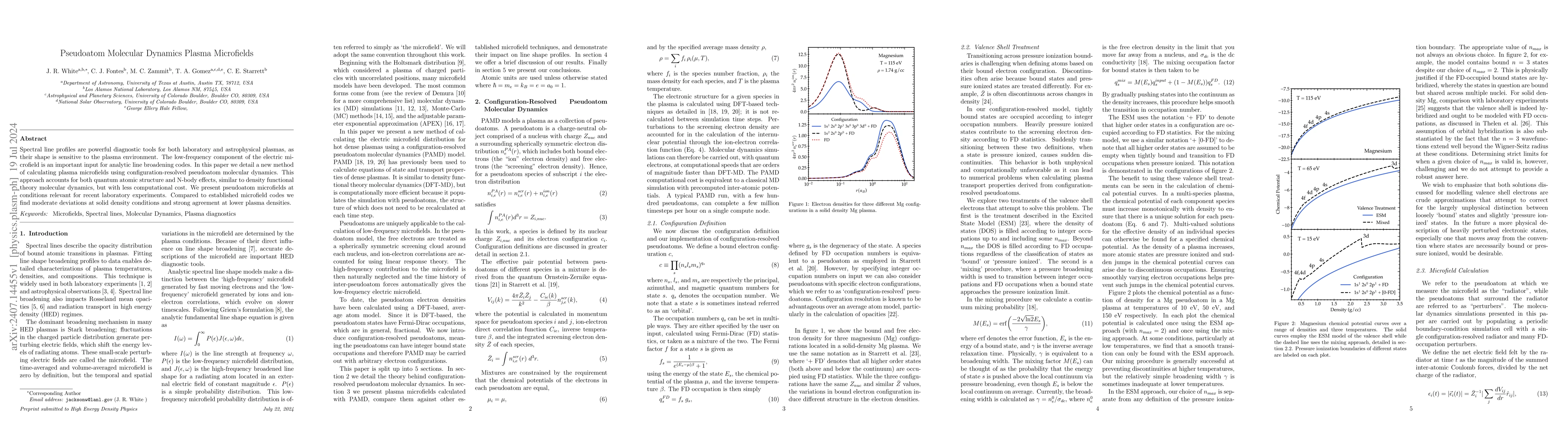 Thumbnail for Pseudoatom Molecular Dynamics Plasma Microfields