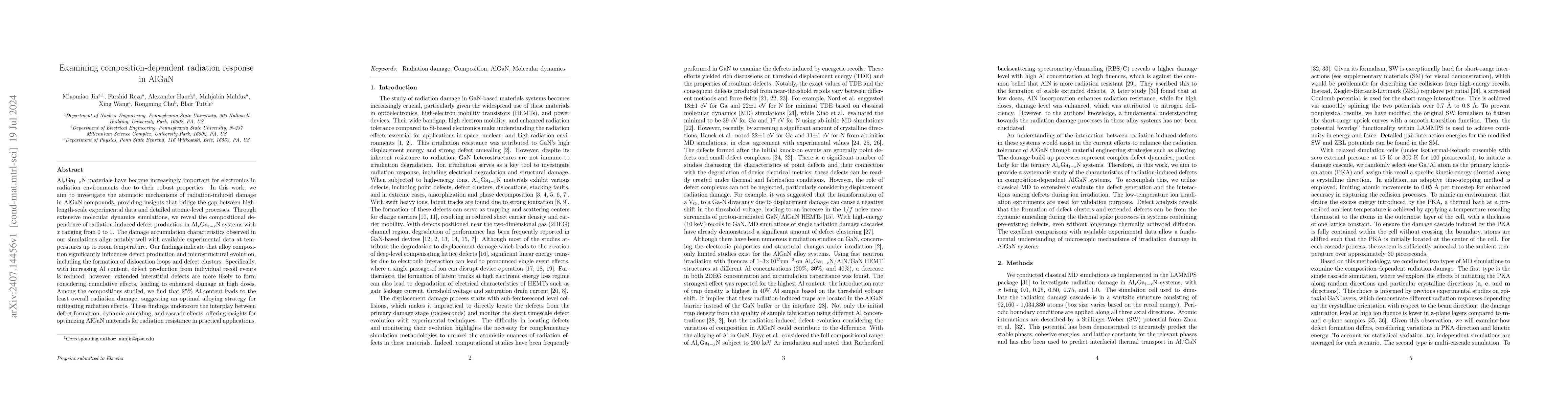Thumbnail for Examining composition-dependent radiation response in AlGaN