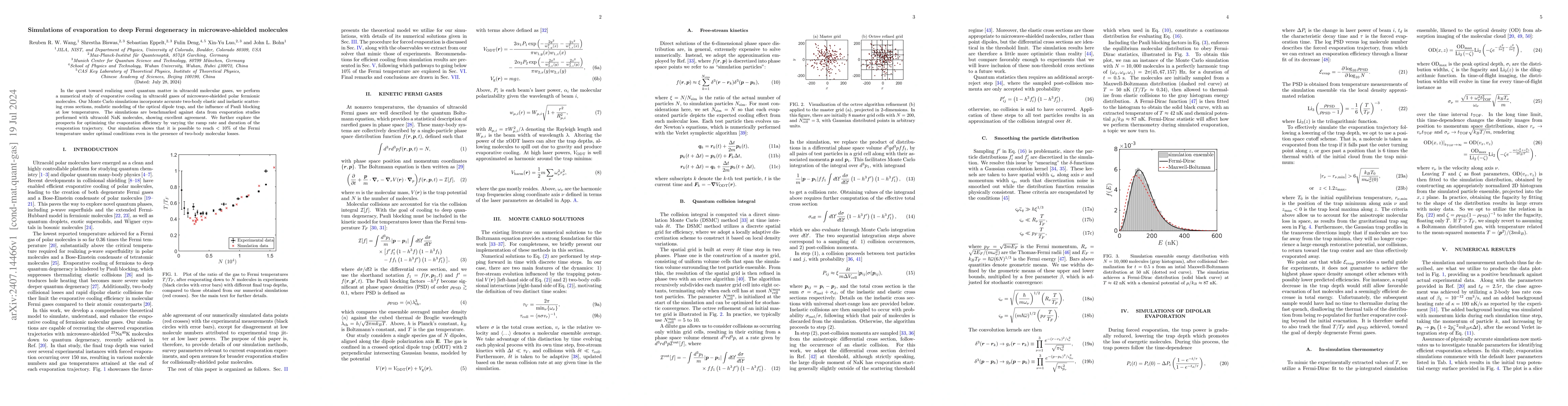 Thumbnail for Simulations of evaporation to deep Fermi degeneracy in
  microwave-shielded molecules