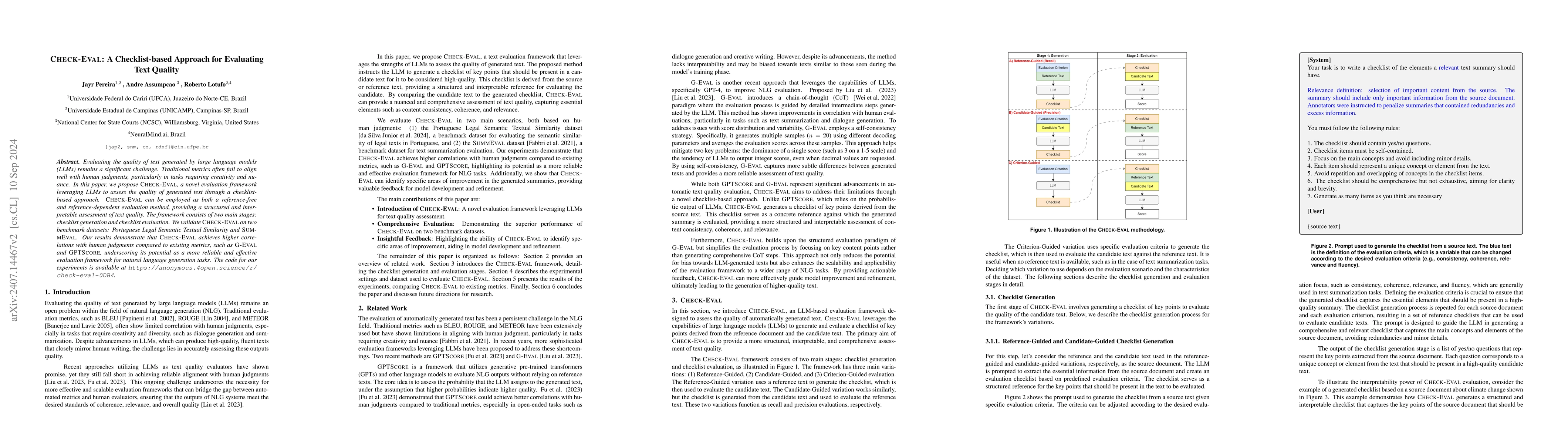 Thumbnail for Check-Eval: A Checklist-based Approach for Evaluating Text Quality