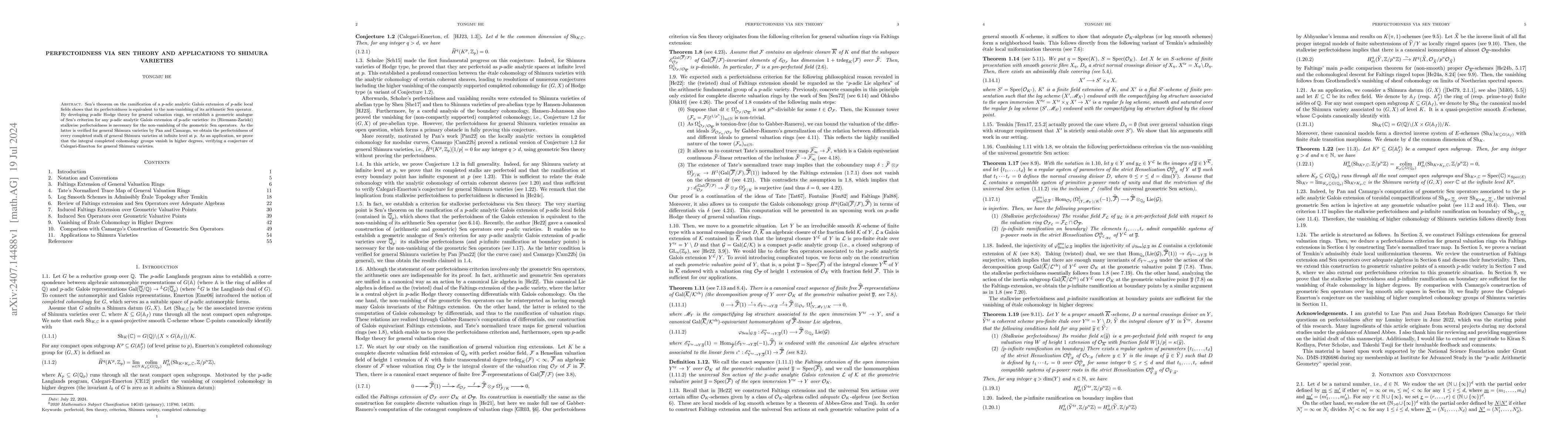 Thumbnail for Perfectoidness via Sen Theory and Applications to Shimura Varieties