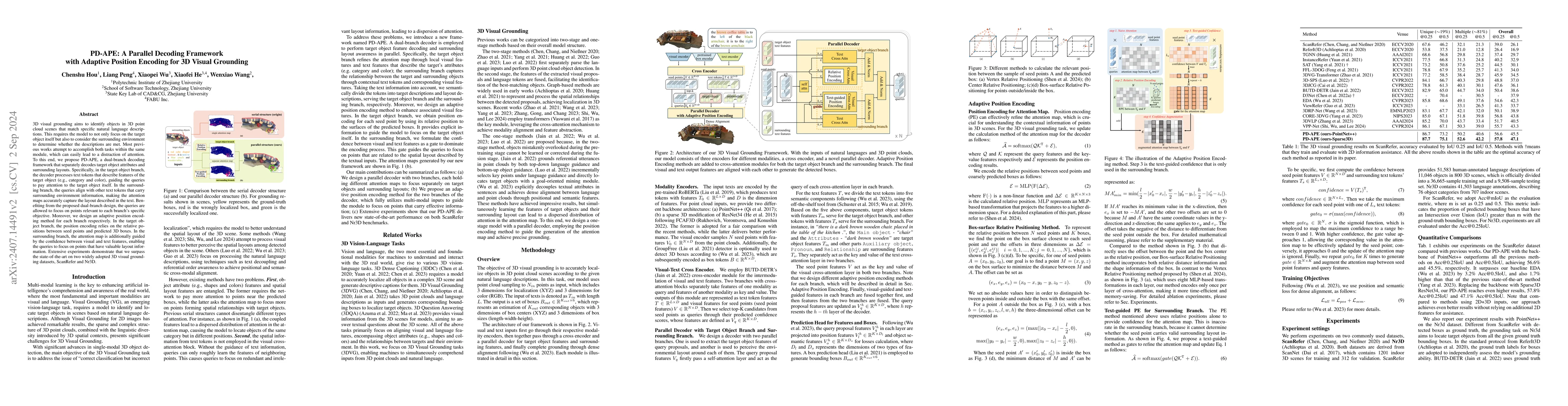Thumbnail for PD-TPE: Parallel Decoder with Text-guided Position Encoding for 3D
  Visual Grounding