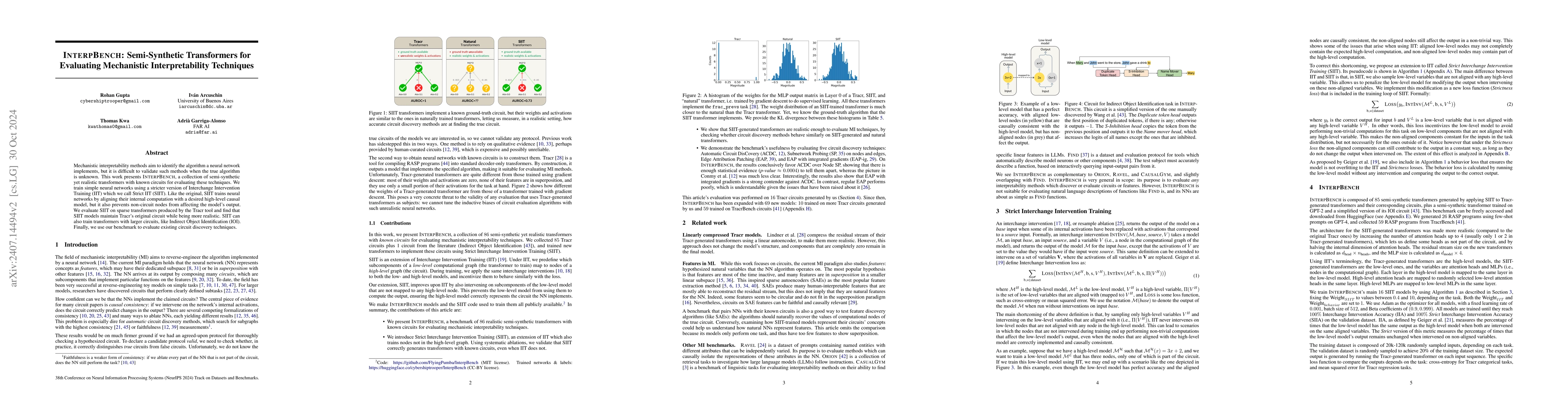 Thumbnail for InterpBench: Semi-Synthetic Transformers for Evaluating Mechanistic
  Interpretability Techniques