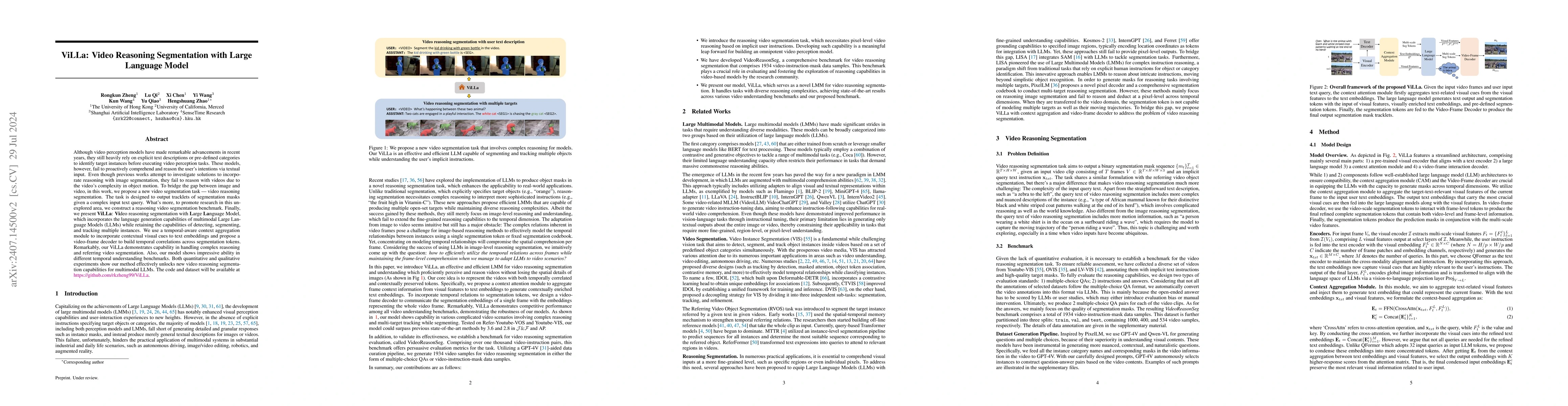 Thumbnail for ViLLa: Video Reasoning Segmentation with Large Language Model