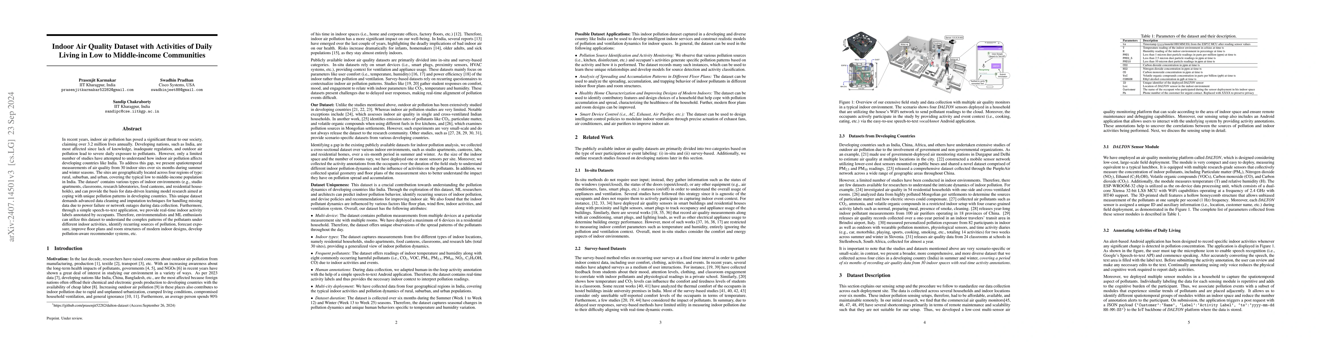 Thumbnail for Indoor Air Quality Dataset with Activities of Daily Living in Low to
  Middle-income Communities