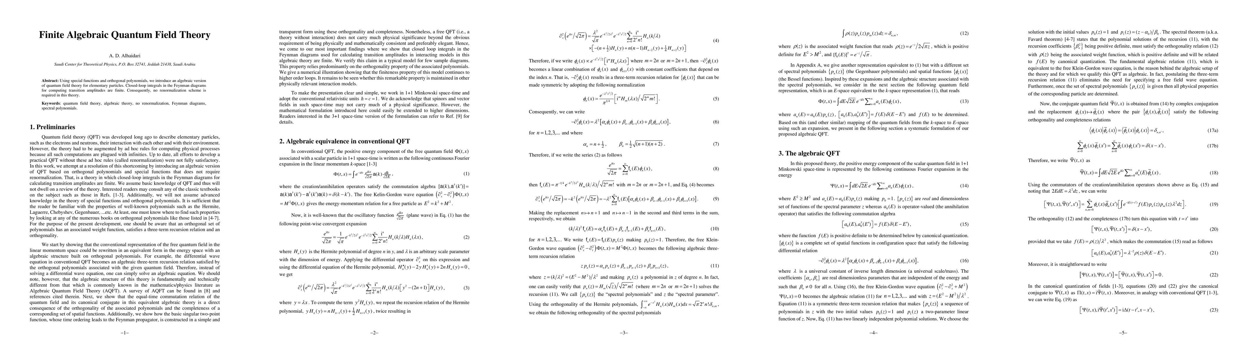 Thumbnail for Finite Algebraic Quantum Field Theory
