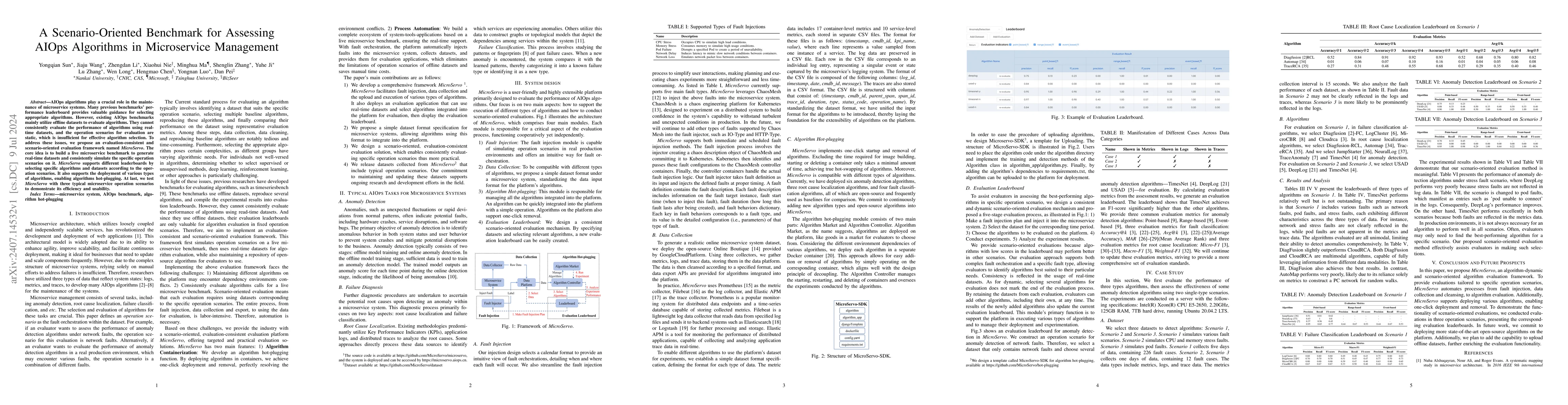 Thumbnail for A Scenario-Oriented Benchmark for Assessing AIOps Algorithms in
  Microservice Management